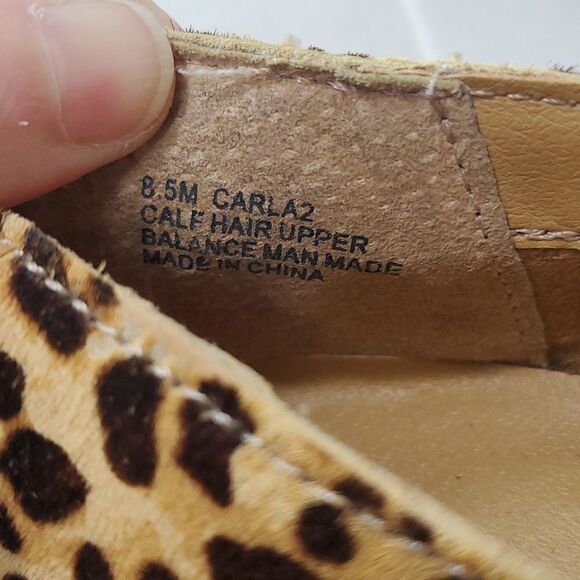 Crown Vintage Animal Print Calf Hair Carla 2 Loafer Closed Toe Women's 8.5 - Picture 9 of 10